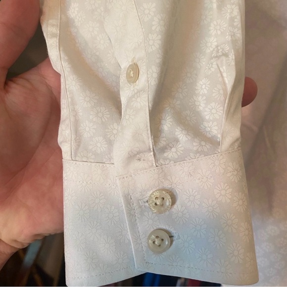 Ted Baker White Dress Shirt with Floral Texture - Picture 4 of 5